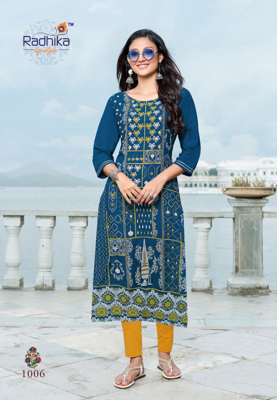 Radhika Flamingo 1 Wholesale Kurti With Pant Collection